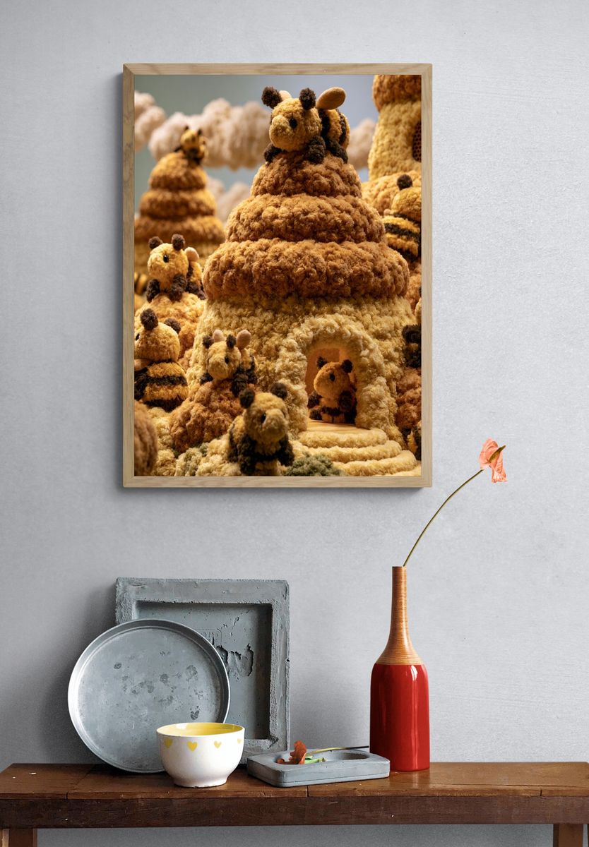Beehive Plush Village Poster. — room view 3
