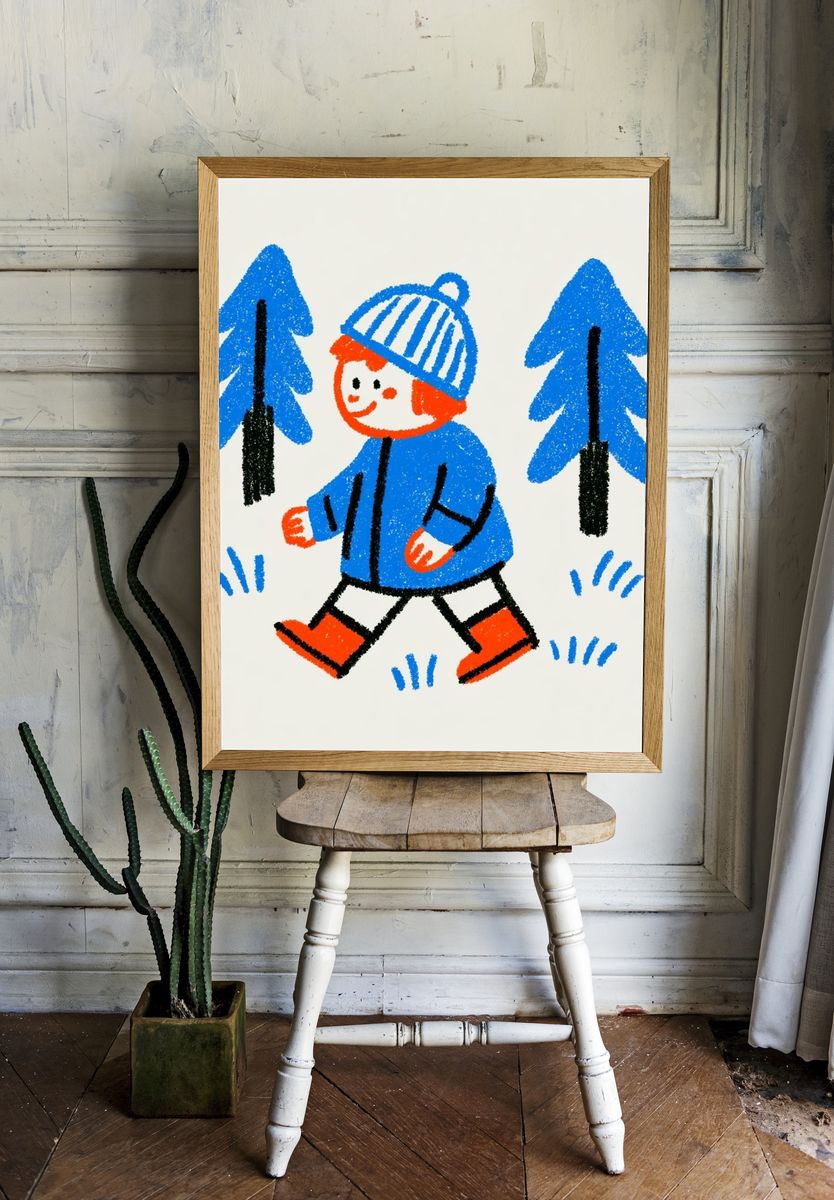 Winter Child Illustration Poster. room preview