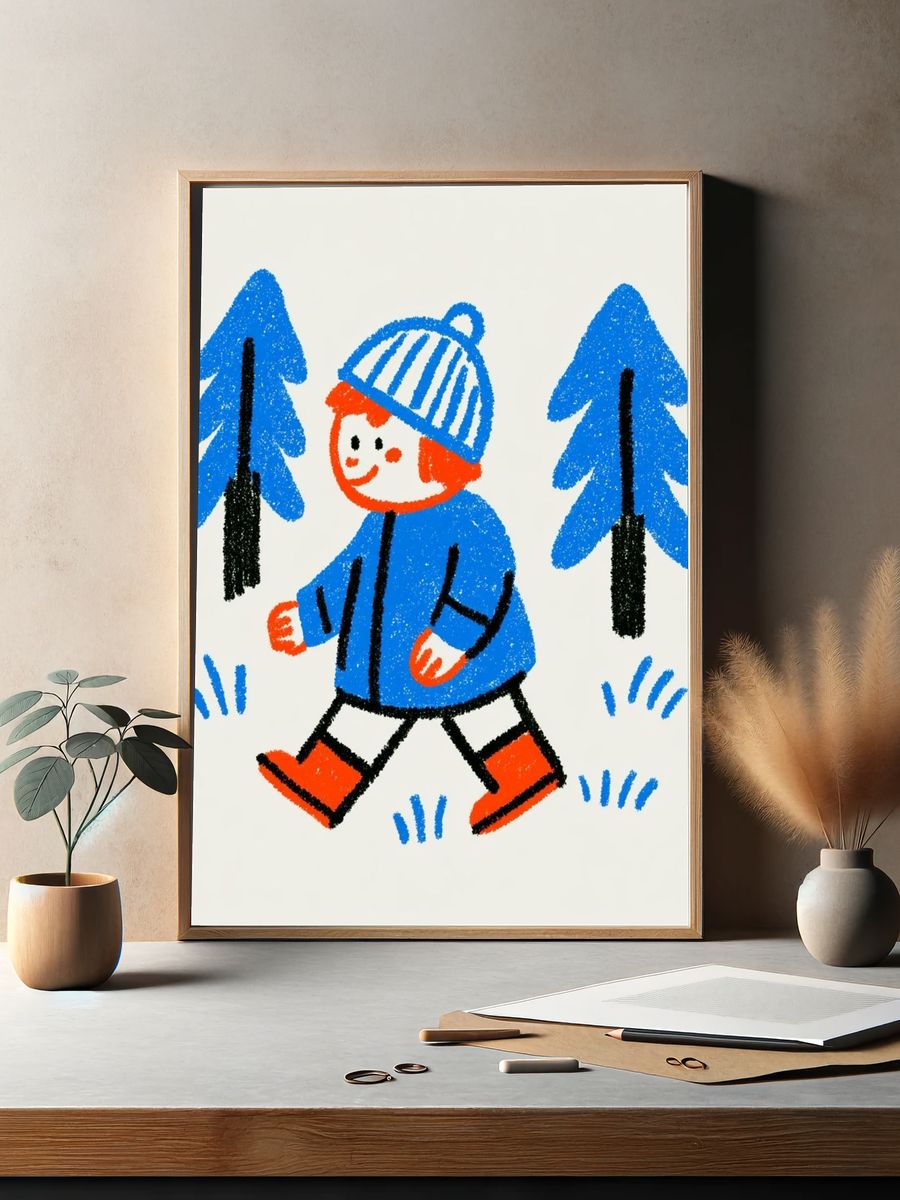 Winter Child Illustration Poster. — room view 2