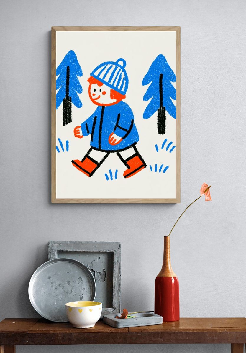 Winter Child Illustration Poster. — room view 3