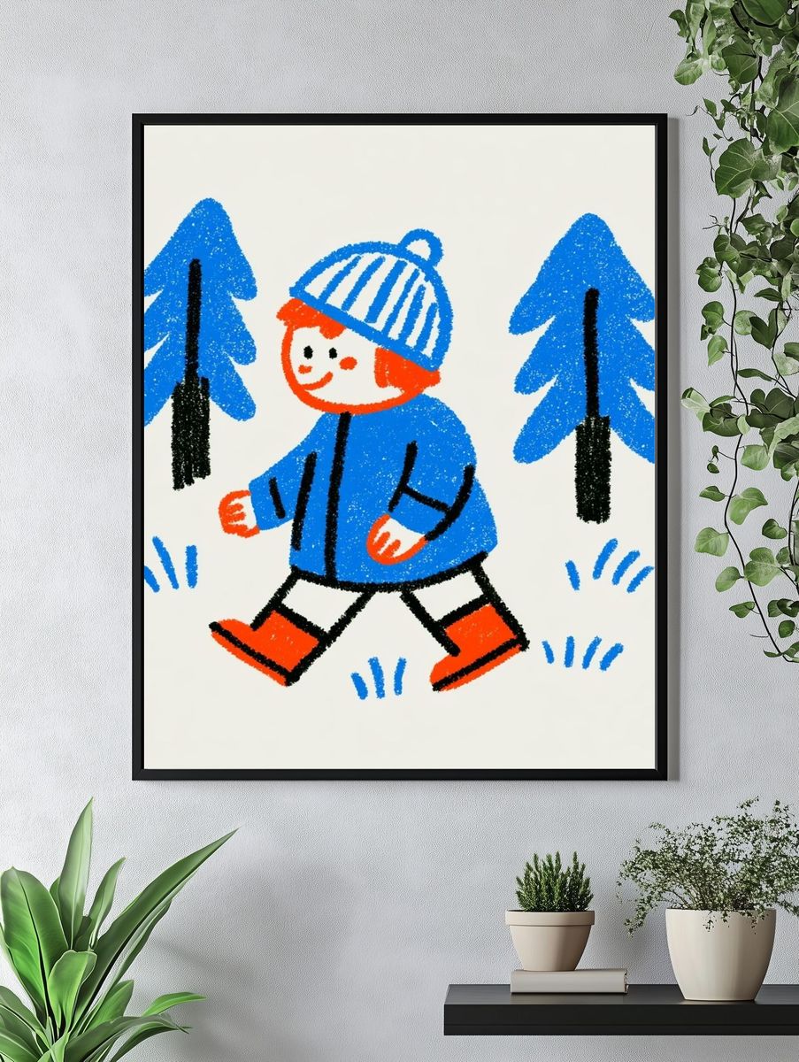 Winter Child Illustration Poster. — room view 4