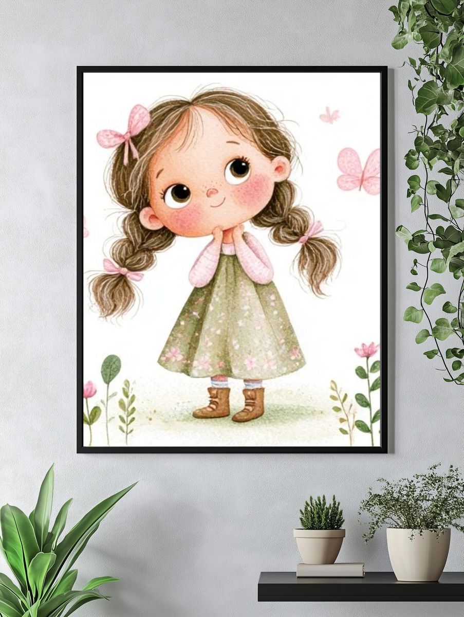 Butterfly Girl Nursery Print. — room view 4