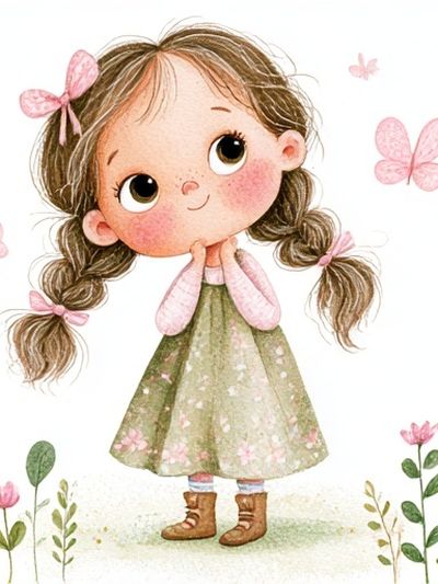 Butterfly Girl Nursery Print. poster