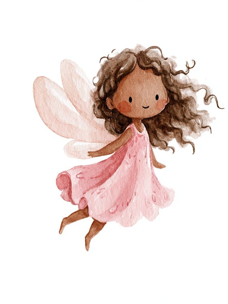 Watercolor Fairy Girl Poster. poster — kids art