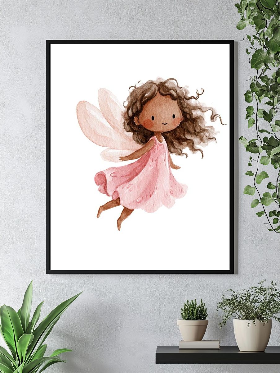 Watercolor Fairy Girl Poster. — room view 4