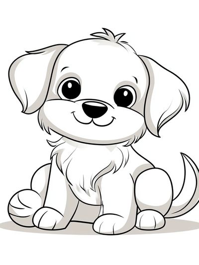 Cute Puppy Cartoon Print. poster