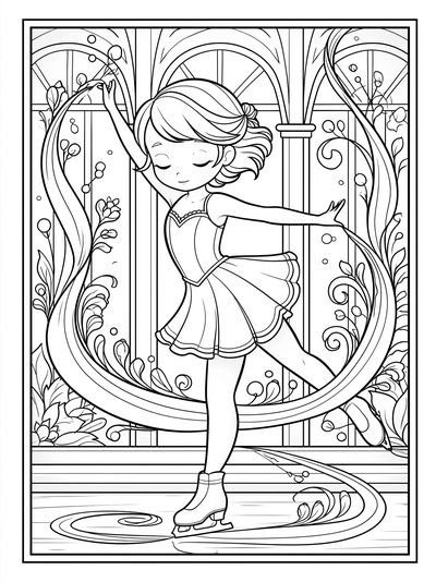 Ballerina Coloring Page Poster.