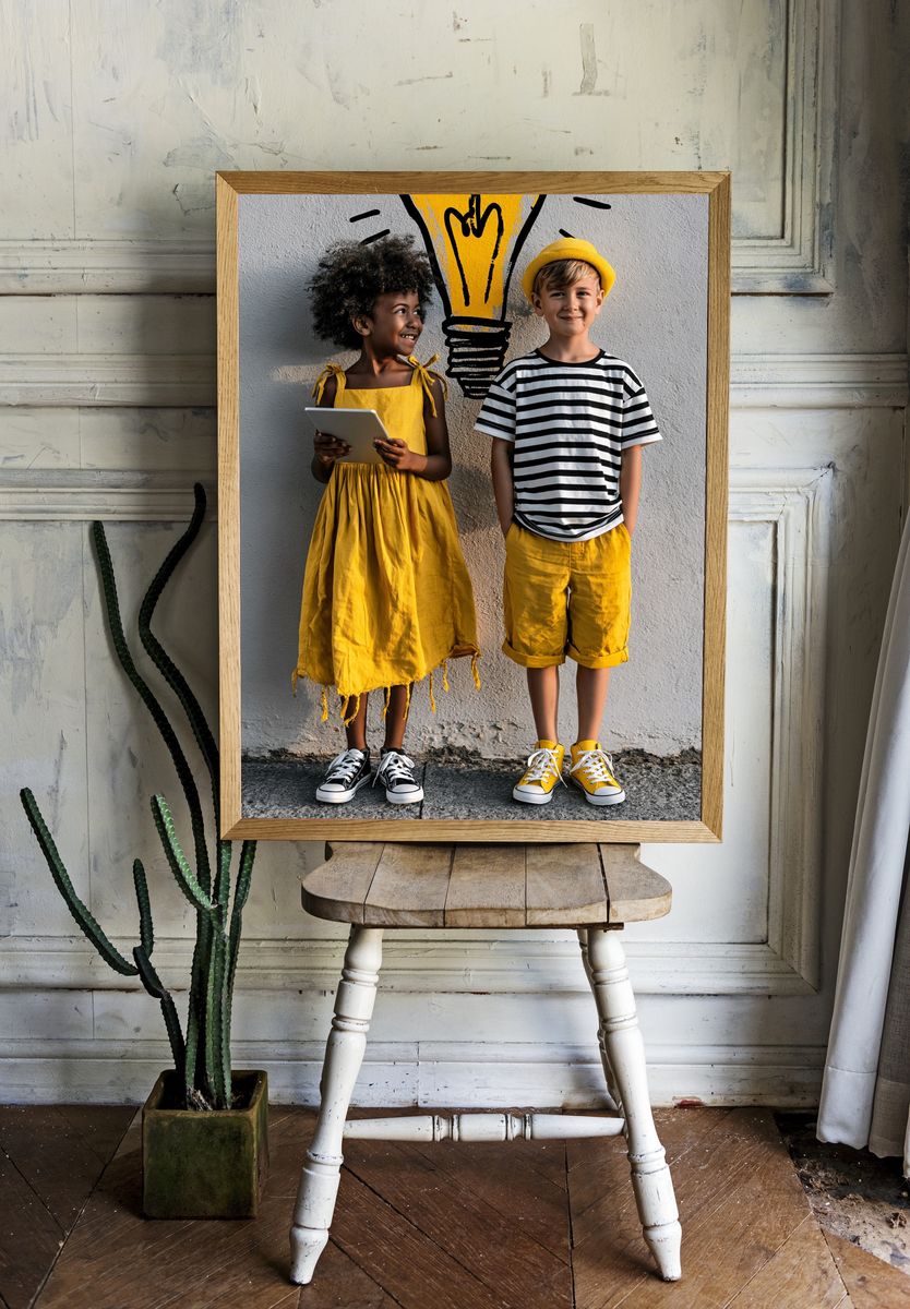 Creative Kids with Lightbulb Poster. — room view 1