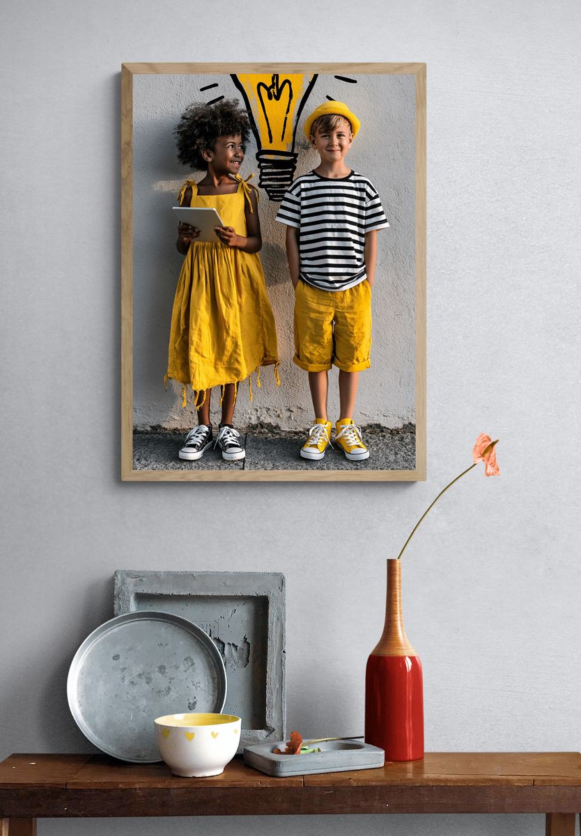 Creative Kids with Lightbulb Poster. — room view 3