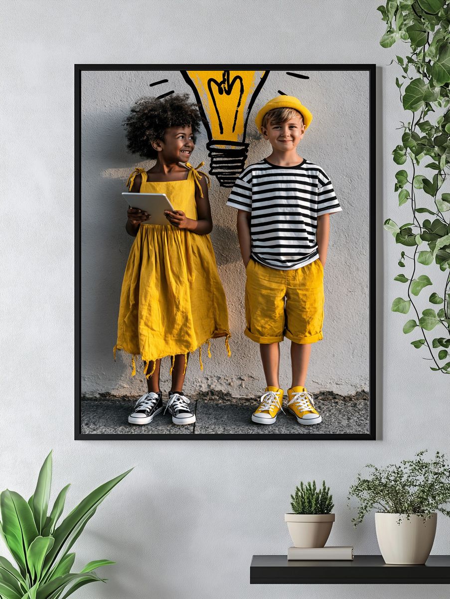 Creative Kids with Lightbulb Poster. — room view 4