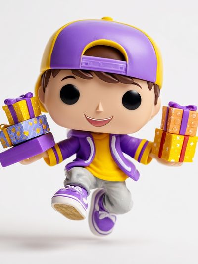 Cheerful Gift Boy — Cartoon Print