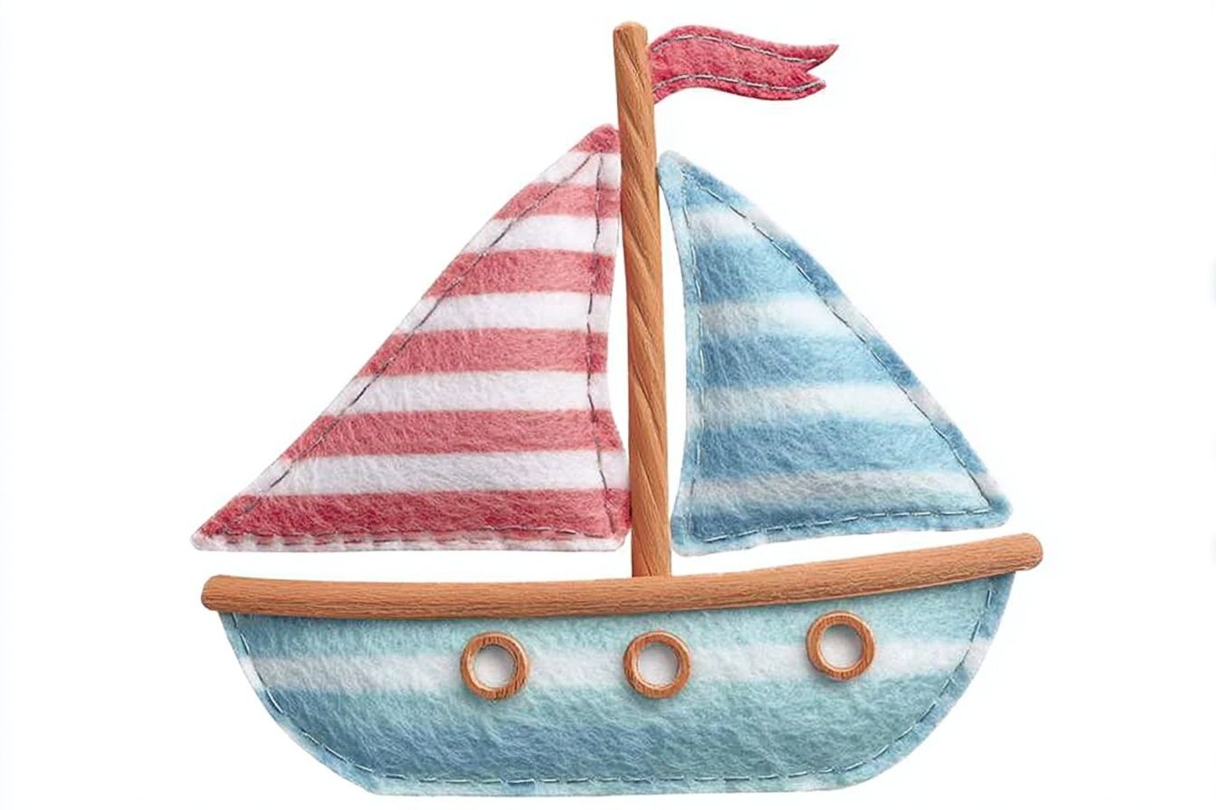Sailboat Fabric Art Poster. poster — kids art