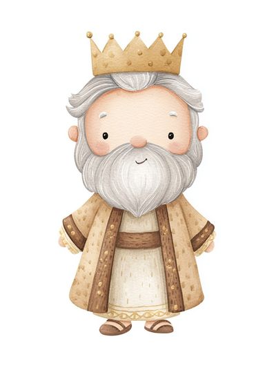 Cute King Character Illustration Poster.