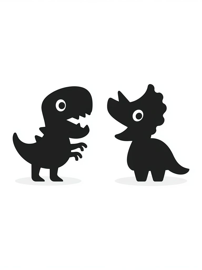 Cute Dinosaur Duo Illustration Poster. poster detail