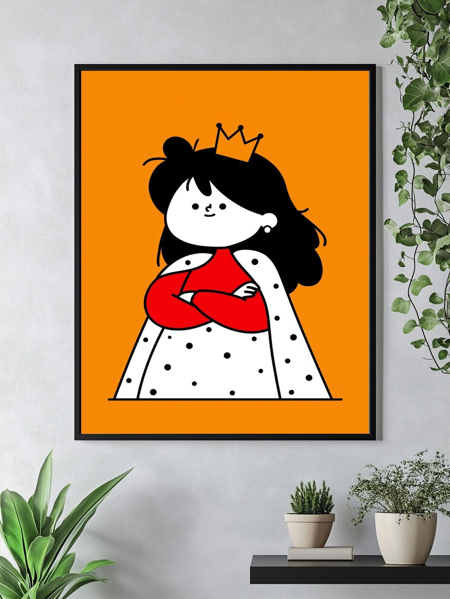 Princess Cartoon Illustration Poster. — room view 4