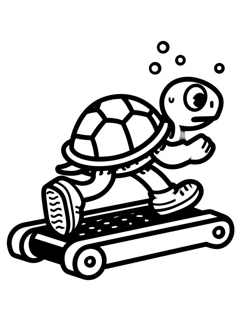 Skateboarding Turtle Cartoon Print. poster detail