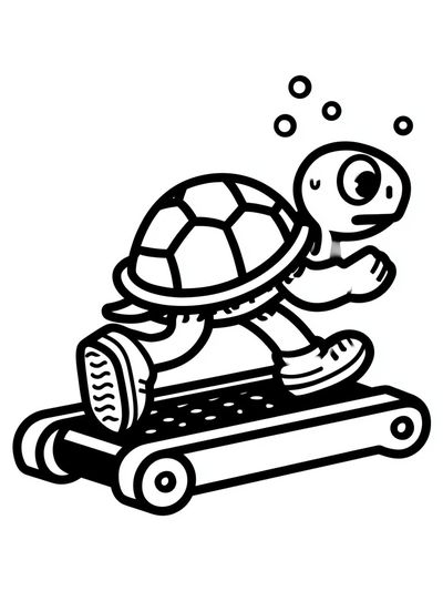 Skateboarding Turtle Cartoon Print. poster