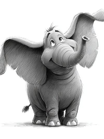 Happy Elephant — Cartoon Print. poster