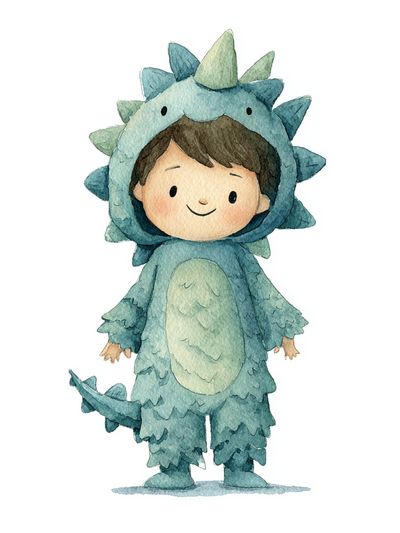 Cute Dinosaur Watercolor Print. poster