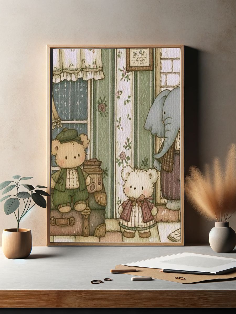 Cute Nursery Animal Illustration Poster. — room view 2