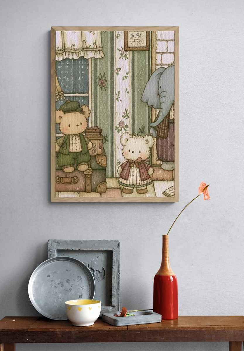 Cute Nursery Animal Illustration Poster. — room view 3