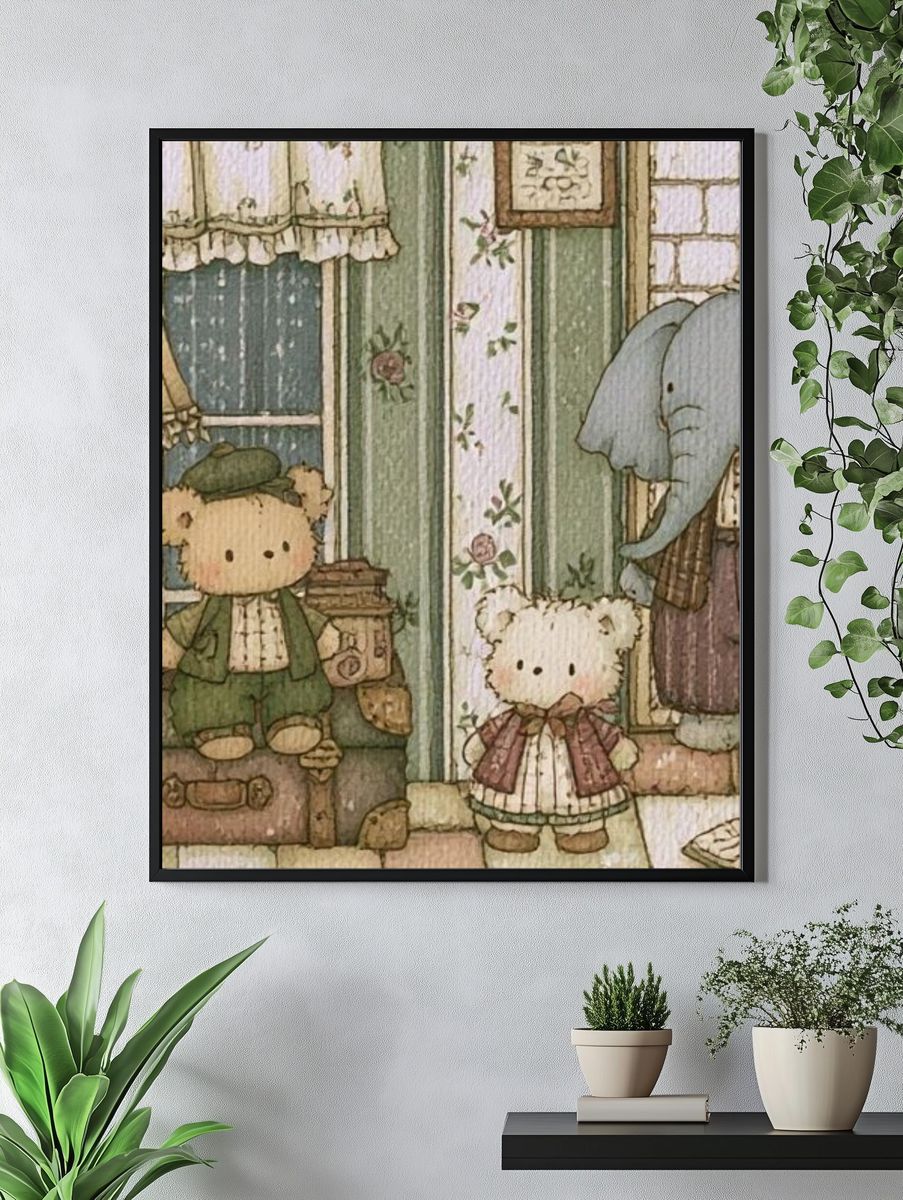 Cute Nursery Animal Illustration Poster. — room view 4