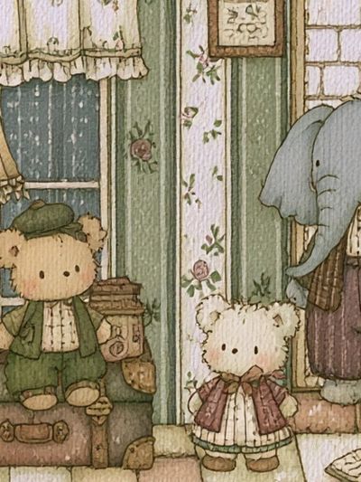 Cute Nursery Animal Illustration Poster.