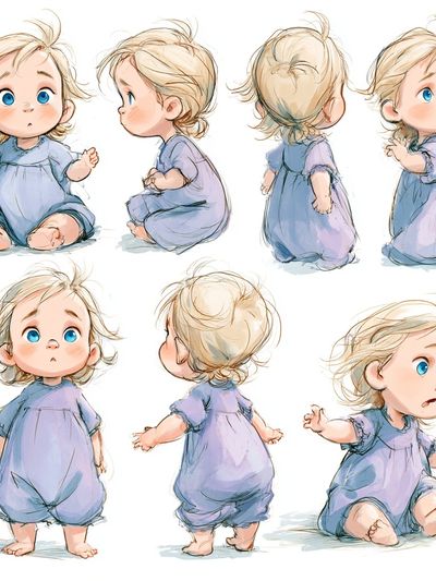 Blonde Toddler Character Study Print. poster