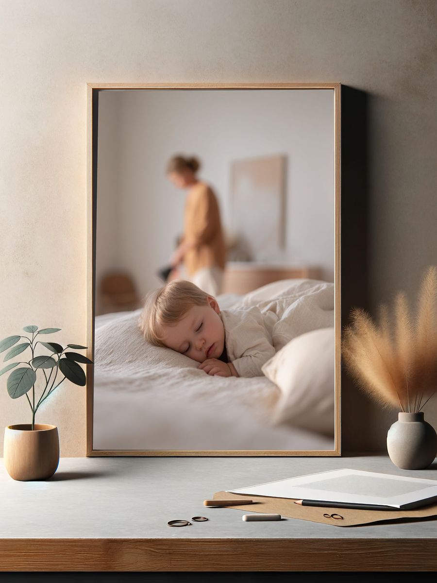 Sleeping Baby — Minimalist Print. — room view 2