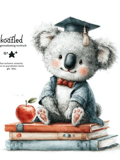 Graduating Koala — Kids Illustration Print. poster