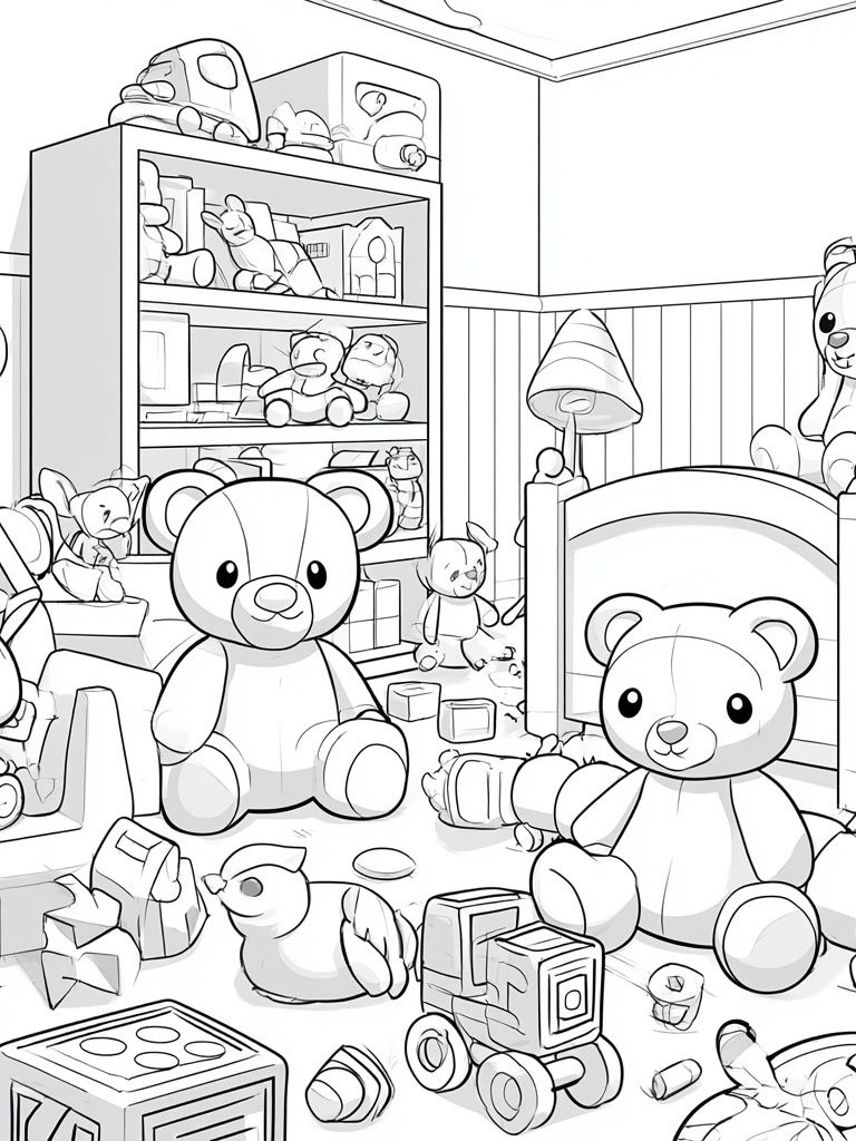 Teddy Bear Nursery Coloring Poster. poster detail