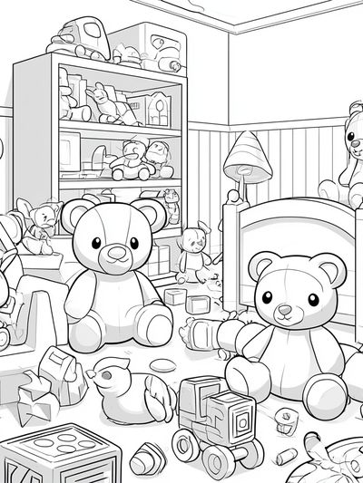 Teddy Bear Nursery Coloring Poster.