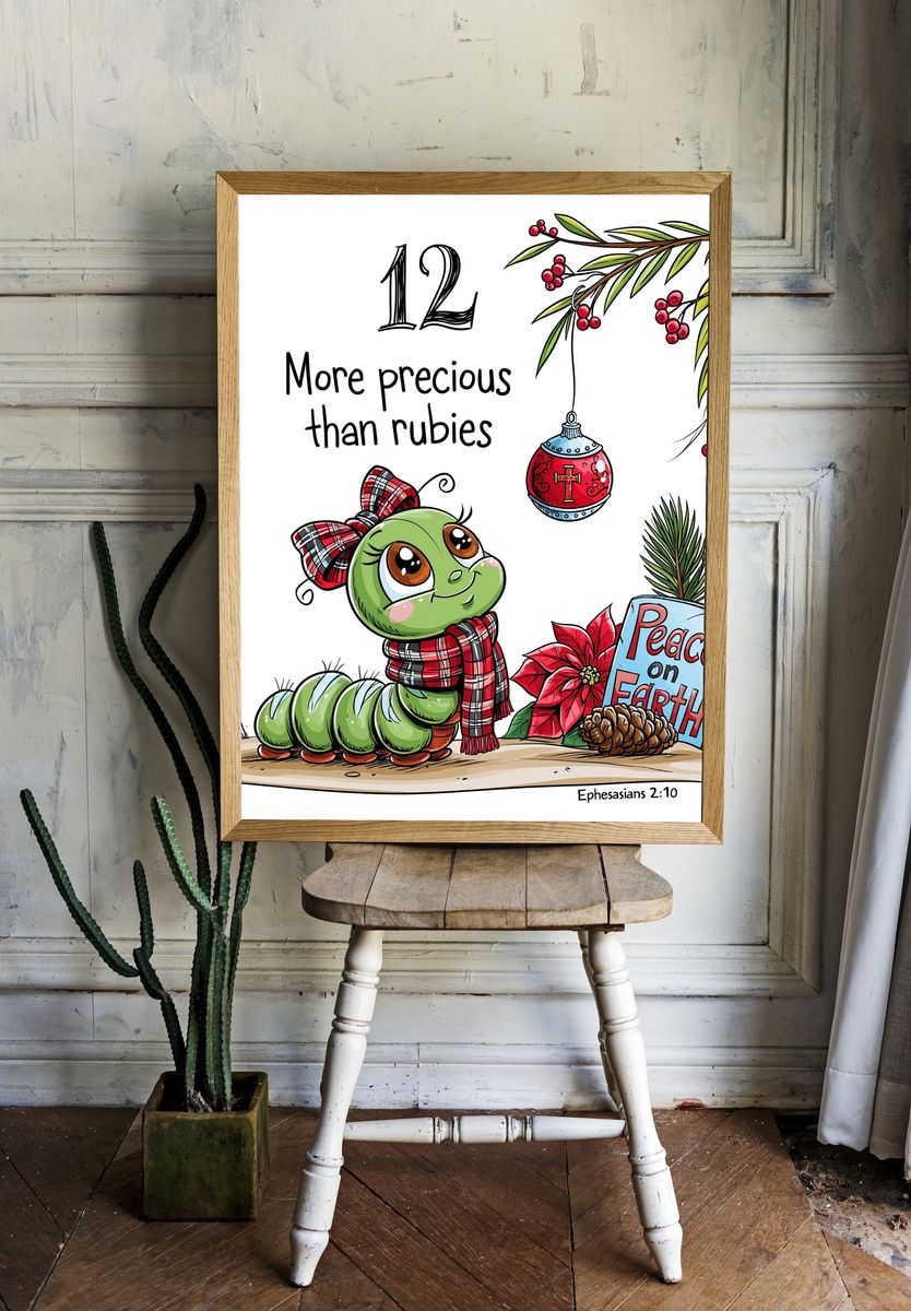 More Precious Than Rubies Typography Print. room preview
