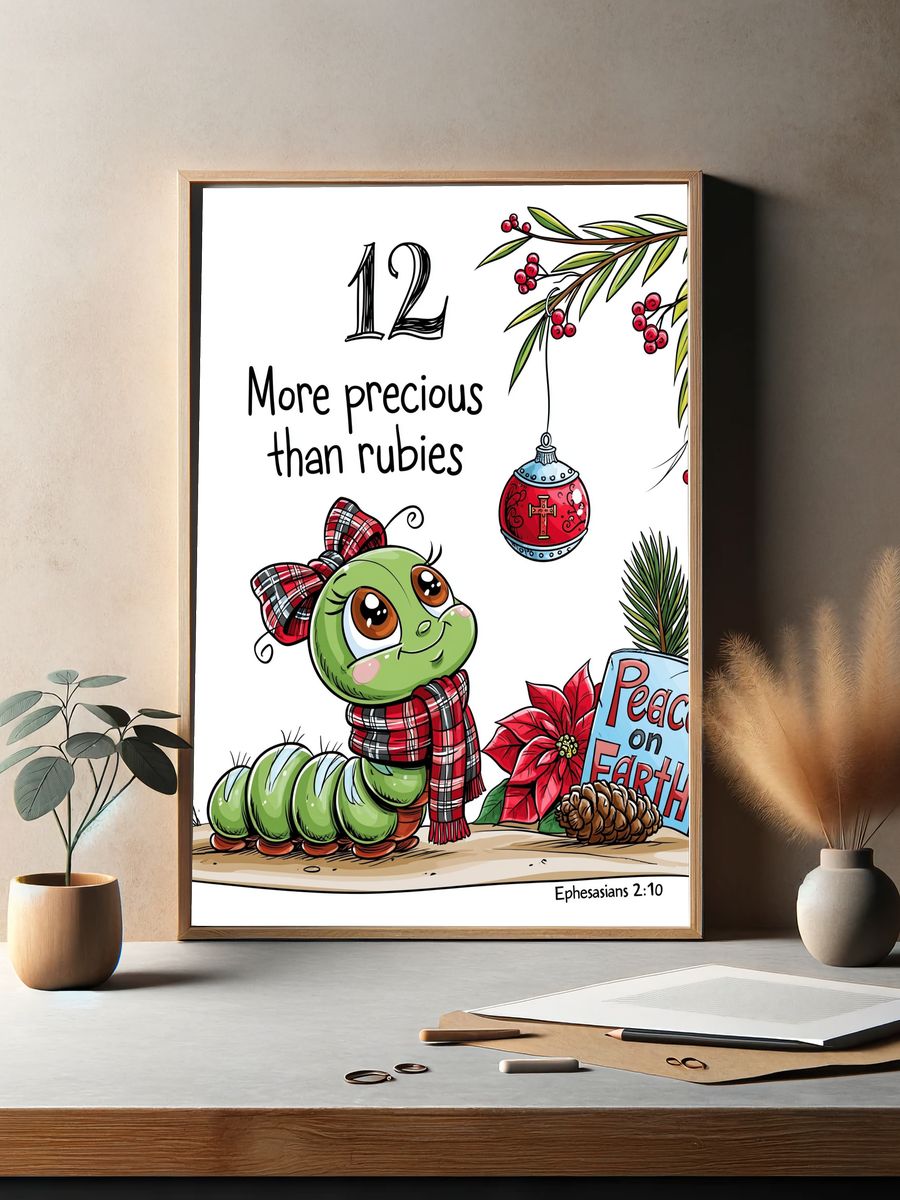 More Precious Than Rubies Typography Print. — room view 2