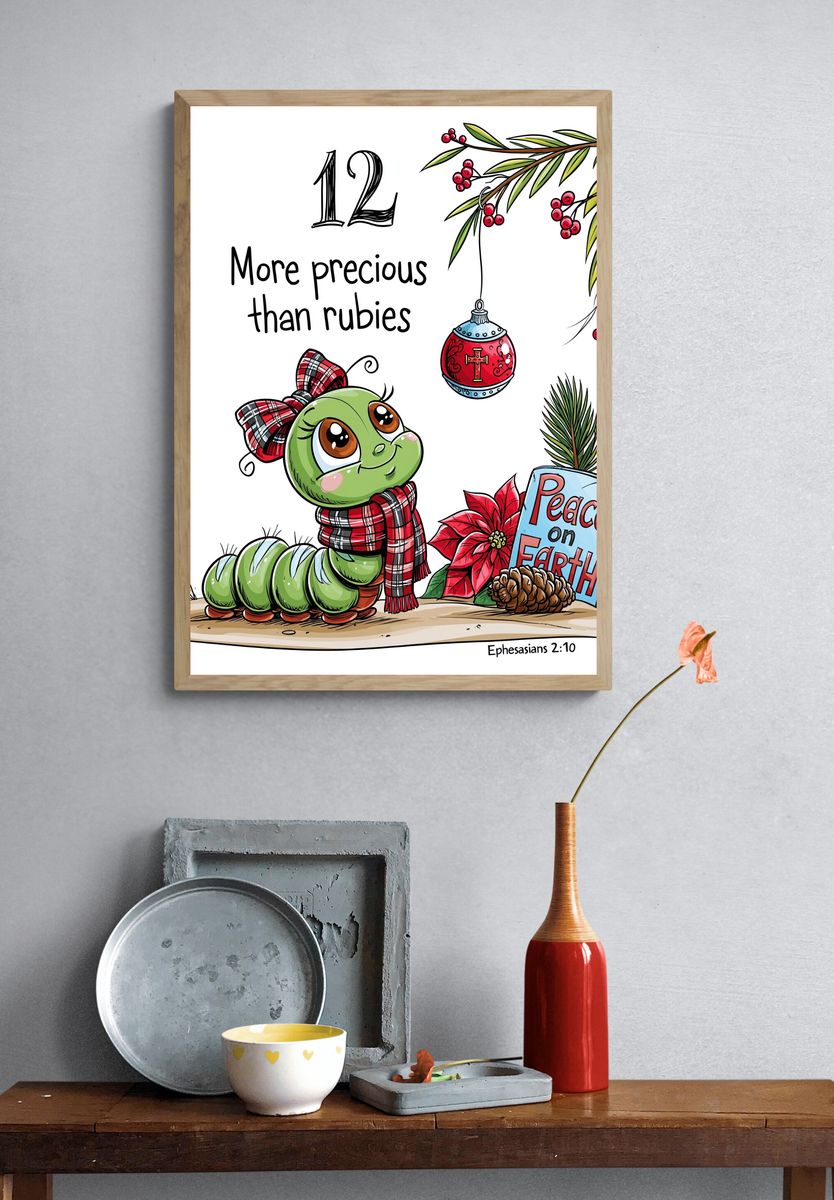 More Precious Than Rubies Typography Print. — room view 3
