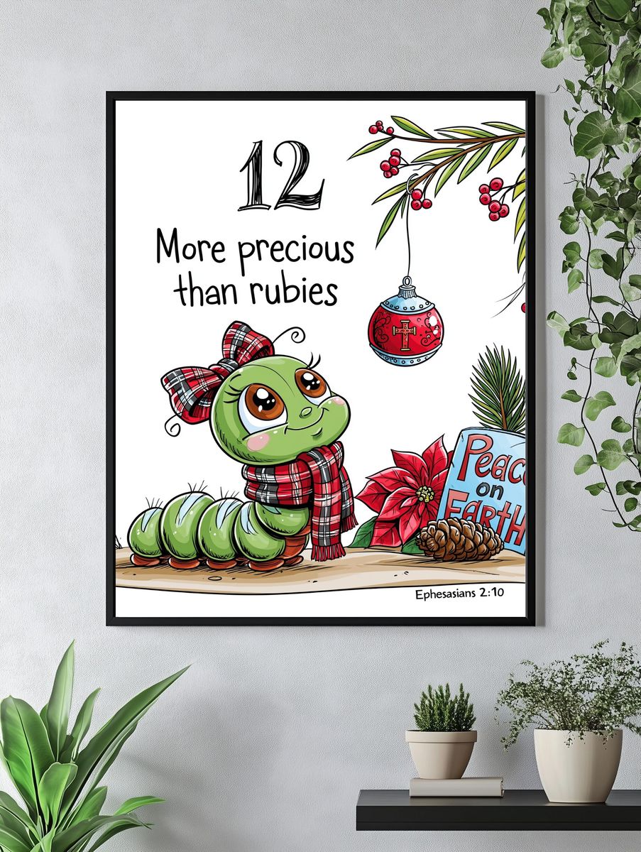 More Precious Than Rubies Typography Print. — room view 4