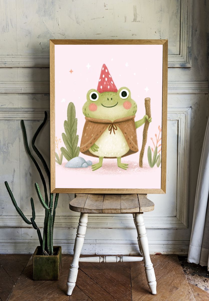 Party Frog Nursery Print. room preview