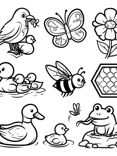 Cute Animal Doodles Poster.