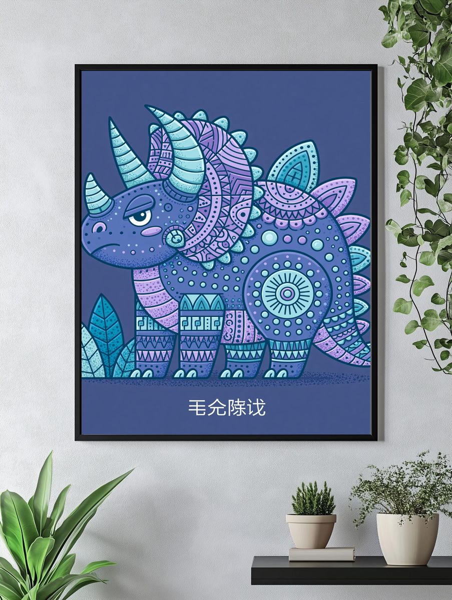 Triceratops Cartoon Poster. — room view 4