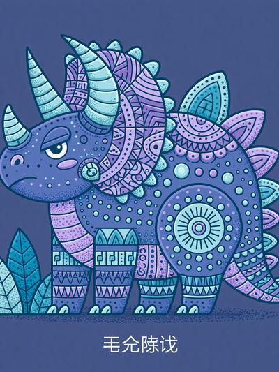 Triceratops Cartoon Poster.