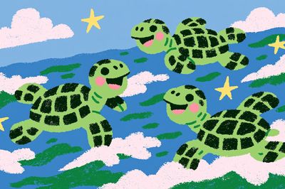 Playful Turtles in the Sky Print.