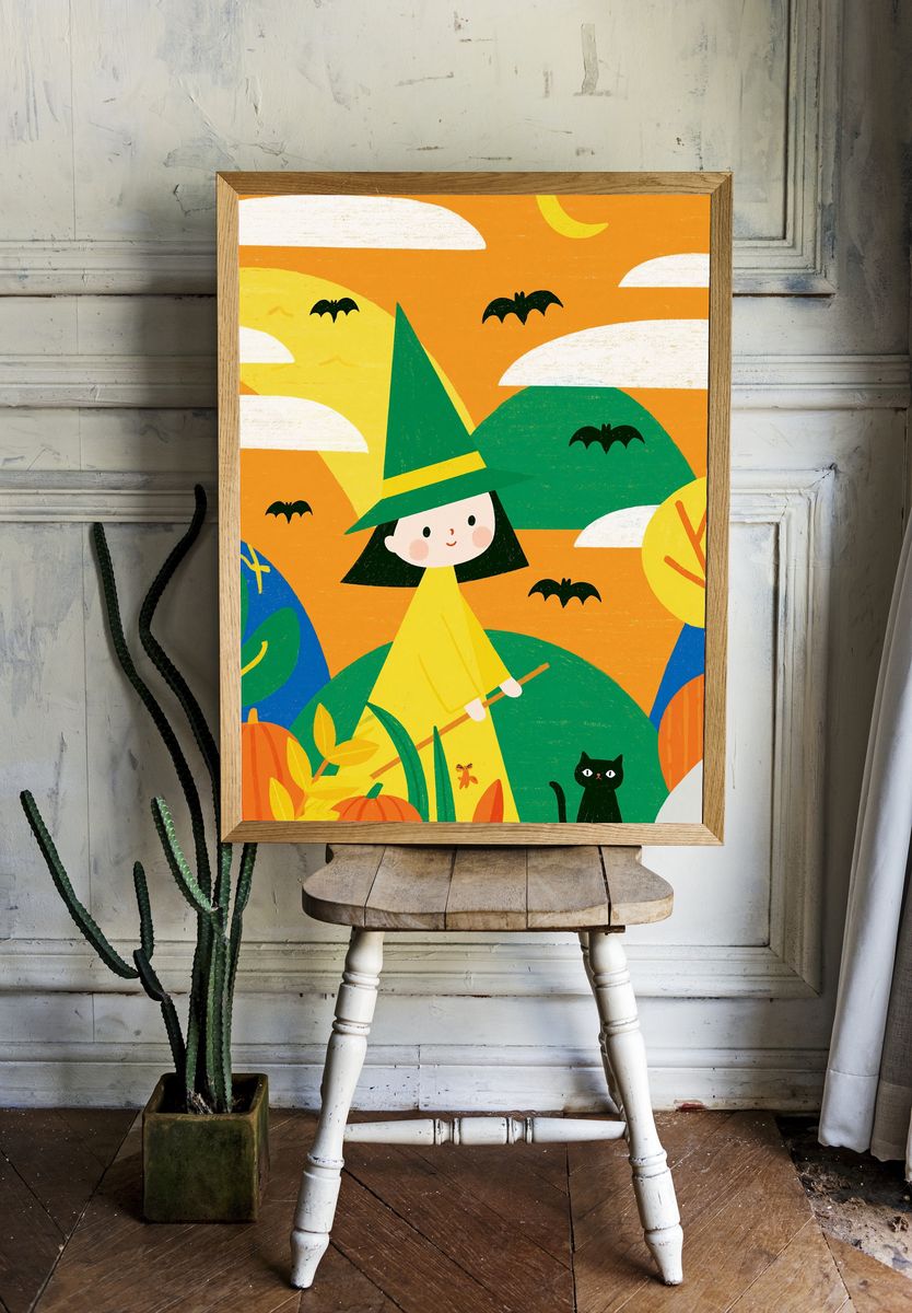 Halloween Witch Kids Poster. — room view 1