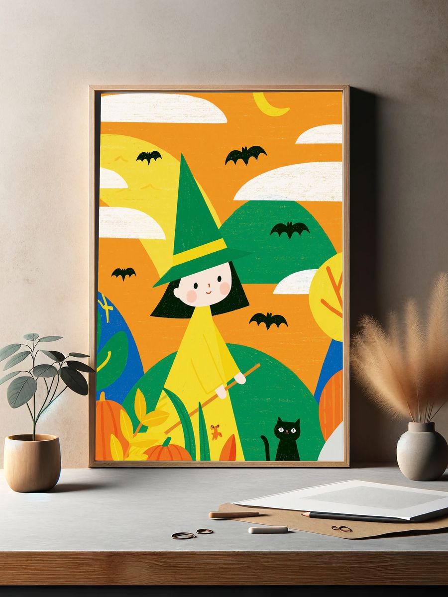 Halloween Witch Kids Poster. — room view 2