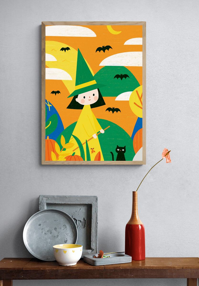 Halloween Witch Kids Poster. — room view 3