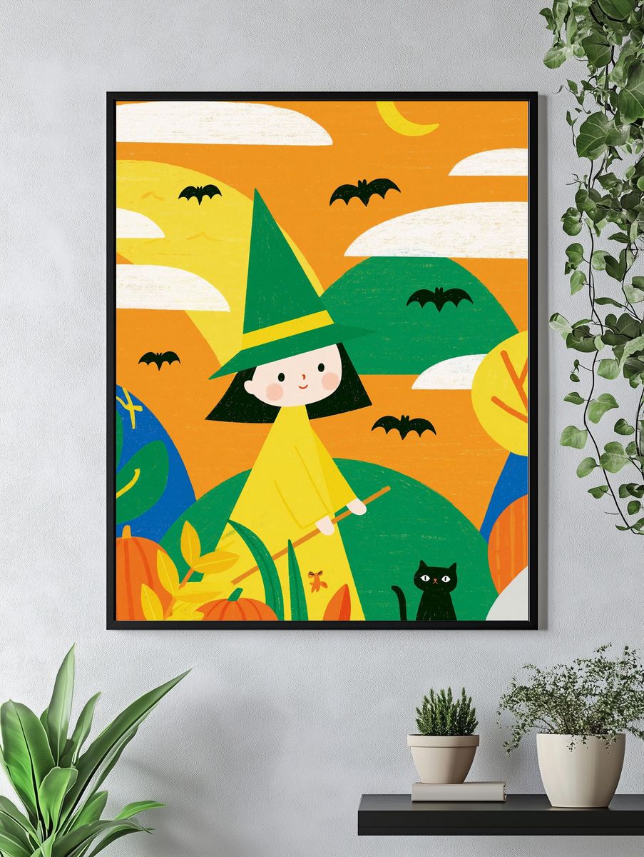 Halloween Witch Kids Poster. — room view 4