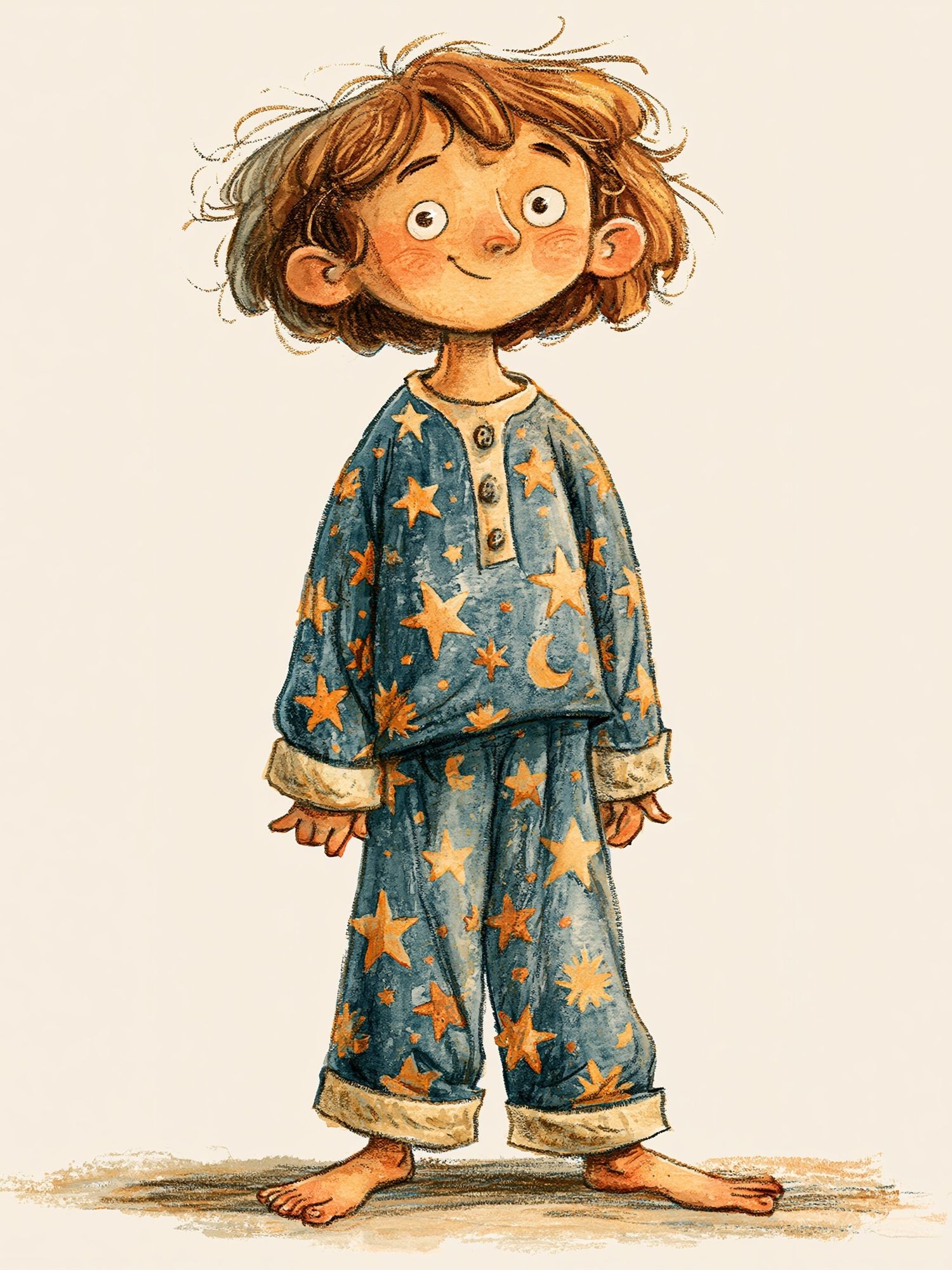 Starry Pajamas Child Illustration Poster. poster — kids art