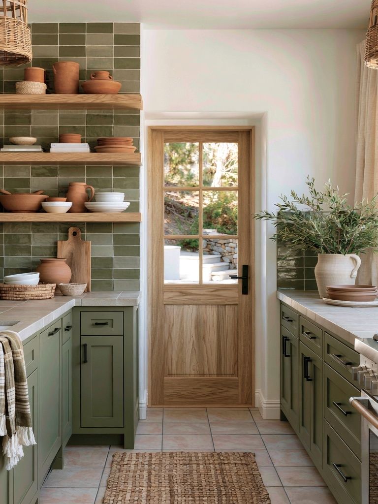 Olive Green Farmhouse Kitchen Photography Poster. poster detail