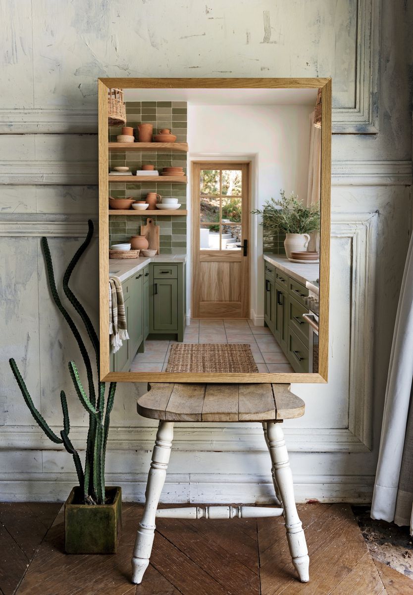 Olive Green Farmhouse Kitchen Photography Poster. — room view 1