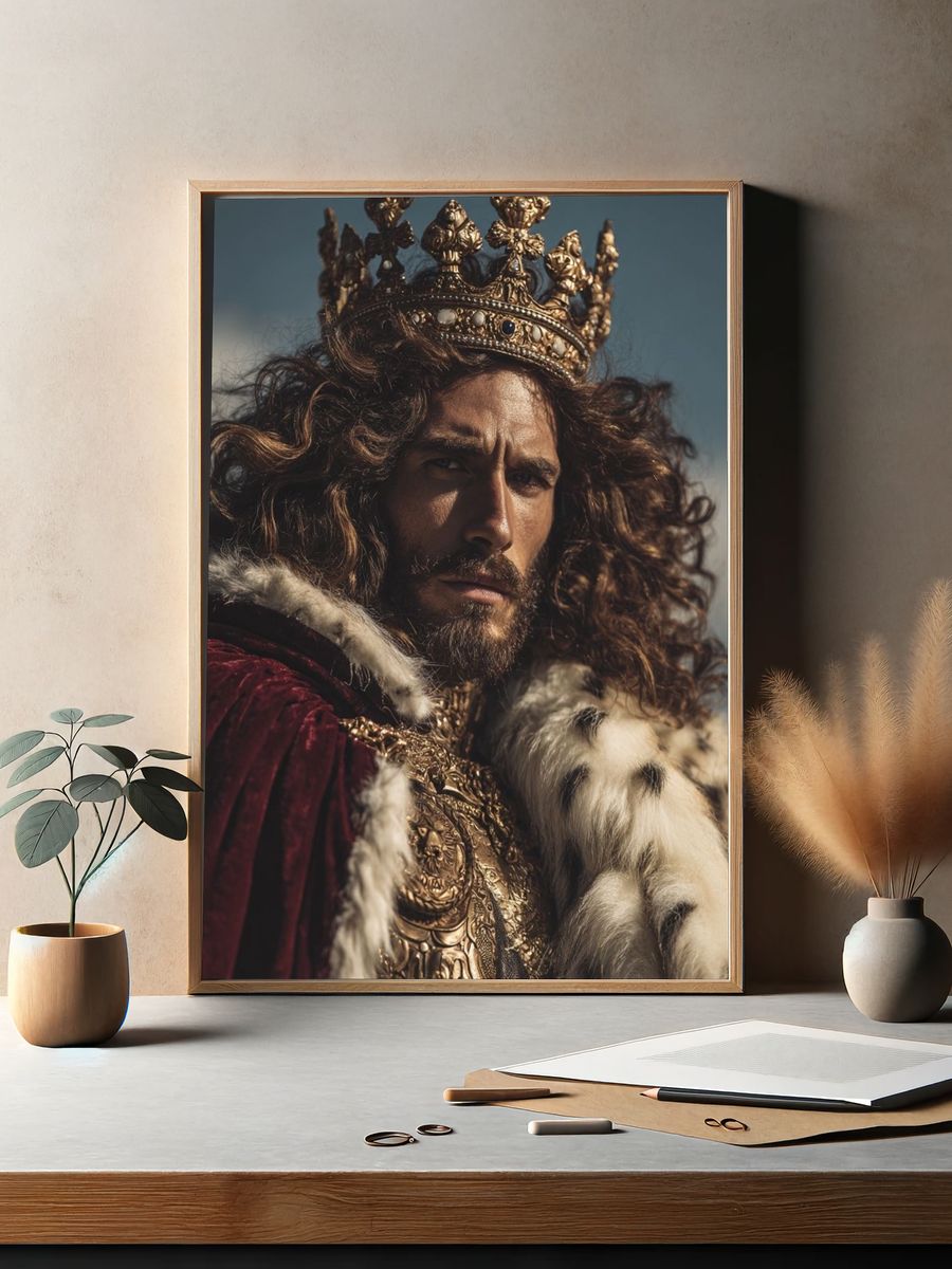 Regal King Portrait — Fine Art Print. — room view 2