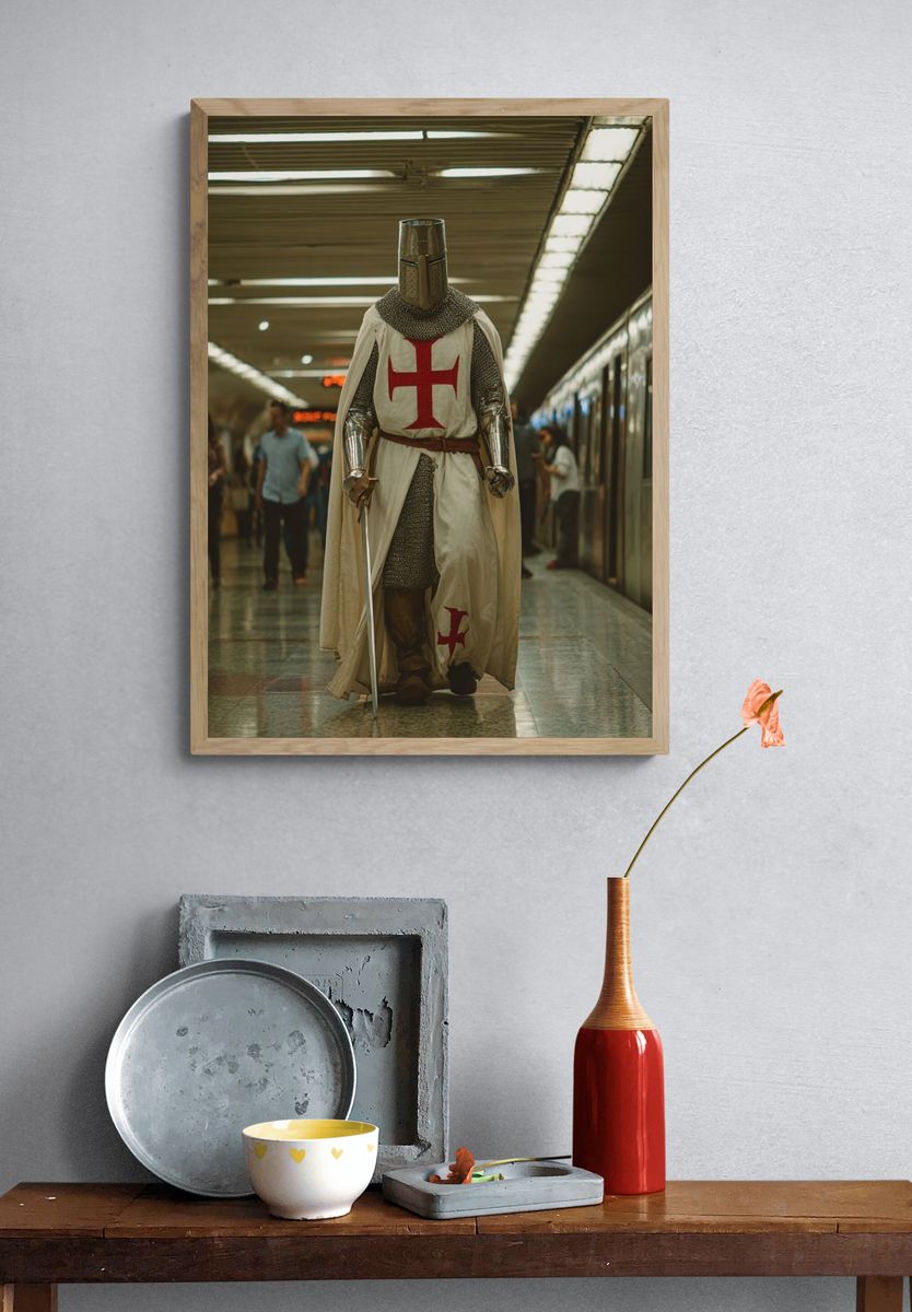 Knight in Subway Photography Poster. — room view 3